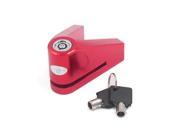 Unique Bargains Bike Bicycle Motorcycle Safety Anti theft V Shaped Disc Brake Lock Red w 2 Key