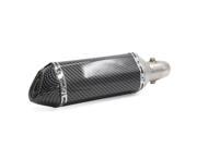 51mm Inlet Dia Carbon Fiber Color Motorcycle Exhaust Pipe w Removable Adaptor