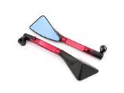 Pair Universal CNC Triangle Shaped Motorcycle Rear Side Mirrors Red Black
