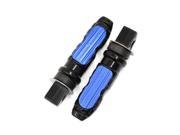 Unique Bargains Pair 8mm Hole Nonslip Left Right Rear Foot Pegs Pedal Blue for Motorcycle