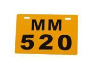 MM 520 Printed Style Car Motorcycle License Number Plate Tag Yellow Black