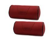 Unique Bargains Cylinder Design Faux Leather Elastic Band Pillow Neck Rest Support Cushion Red