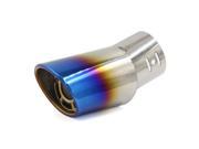 Unique Bargains Sliver Tone Bluing Oval Car Exhaust Tip Pipe Tailpipe Muffler 60mm Inlet Dia