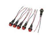 6 Pcs 12mm Dia Round Wired Horn Momen Tary Push Button Switch AC 250V 3A