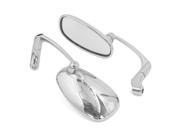 Pair Chrome Oval Shaped Flat Glass Motorcycle Rearview Side Mirror for Suzuki ZB