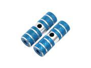 Pair Blue Aluminum Alloy Nonslip Cycling Bike Bicycle Axle Foot Pegs 70mm x 23mm
