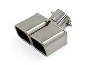 63mm Dia Inlet Silver Tone Exhaust Muffler Tip Tail Silencer for Auto Car