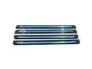 4 Pcs Blue Reflector Flexible Front Rear Bumper Guard Protector Black for Car