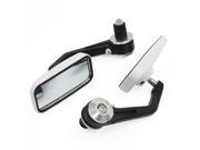 Black White Metal Casing Motorcycle Rear View Blind Spot Mirrors 2 Pcs