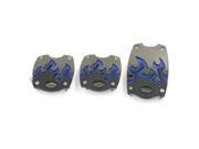 Unique Bargains 3 in 1 Universal Fire Flame Style Nonslip Manual Car Pedals Cover kit Black Blue