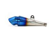 Titanium Blue Round Outlet Modified Exhaust Pipe Muffler w Db Killer