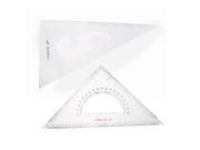 Unique Bargains Student Stationery 30 60 45 Degree Triangle Rulers Protractor Measure Set 2 Pcs