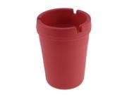 Outdoor Portable Plastic Extinguishing Butt Bucket Ashtray for Car with 3 Grooves Red