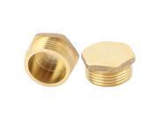 3 4BSP Male Thread Copper Hex Head Pipe Plug Connector Coupling Adapter 2pcs