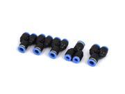 Air Pneumatic 8mm to 6mm Y Shaped 3 Port Push in Connector Quick Fitting 5Pcs