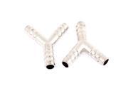 Metal Y Shaped 3 Way 10mm Barb Gas Water Tube Hose Fitting Connector Joiner 2pcs