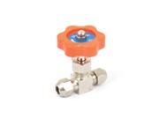 6mm Hole Dia Orange Plastic Handle Metal High Pressure Needle Type Globe Valve
