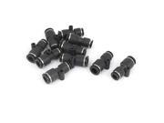 5 16 to 1 4 Tube 2 Ways Straight Air Gas Pneumatic Quick Fittings Black 10pcs