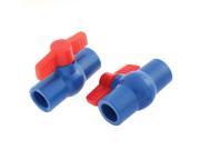 2 Pcs 20mm to 20mm Non Slip Grip Full Port Pipe Connector Adapter PVC Ball Valve
