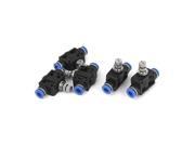 5pcs Push in to Connect Union Fittings Pneumatic Flow Speed Control 6mm OD Tube