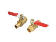 13mm 1 4BSP Male Thread to 10mm OD Hose Barb Lever Handle Ball Valve 2Pcs