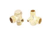 Brass 3 Way Replacement Parts Air Compressor Male Thread Check Valves 2pcs