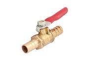 7.6mm x 17mm Red Plastic Coated Lever Handle Metal Gas Ball Valve