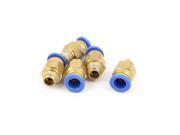 5 Pcs 8mm Hole 1 8 PT Thread Push In Connector Tube Pneumatic Quick Fittings