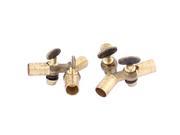 Brass Three Way 10mm Outlet Y Shaped Gas Hose Barb Control Valve 2pcs