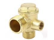 16mmx21mmx9mm Thread 3 Port Air Compressor Fittings Metal Check Valve Connector