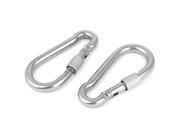 90mm x 40mm x 9mm Stainless Steel Carabiner Snap Link Hooks 2 Pcs
