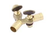 Brass Three Way 10mm Outlet Y Shaped Gas Hose Barb Control Valve