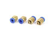 6mm Tube M5 Male Straight Pneumatic Push In Quick Connect Fitting Coupler 4pcs