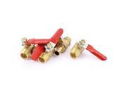 1 4 PT Male Thread To 8mm Hole Tail Plastic Lever Pneumatic Ball Valve 5 Pcs