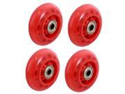 Unique Bargains 4 Pieces Red Skating Shoes 608ZZ Bearing 7cm Diameter Inline Wheel Roller