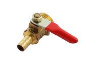 20mm 1 2BSP Male Thread to 8mm OD Hose Barb Lever Handle Ball Valve Gold Tone