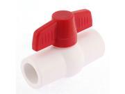 Industrial Water Supply Red T Handle PVC Compact Ball Valve 20mm Dia