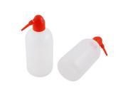 Unique Bargains 2pcs 500ml Red Lid Clear White Plastic Chemical Reagent Squeeze Bottle Holder