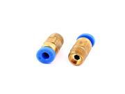 2 Pcs 4mm Hole 1 8 PT Thread Push In Connector Tube Pneumatic Quick Fitting