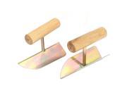 Unique Bargains Wooden Handle Drywall External Outside Internal Inside Corner Trowel Bronze Tone