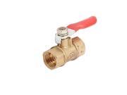 Gold Tone 1 4PT to 1 4PT F F Thread Switch Connector Brass Ball Valve