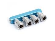 Pneumatic Piping Fitting 4 Way Multi Connector Air Hose Pass Quick Coupler