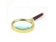 Unique Bargains Metal Frame 80mm Dia 4X Handheld Magnifier Magnifying Glass Jewelry Loupe