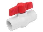 Unique Bargains 2 Ways Water Shut Off PVC Slip Ends Red T Handle Ball Valve White
