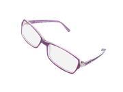 Unique Bargains Purple Rim Printed Arm MC Lens Plain Glasses for Lady