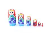 Wooden Russian Girl Painted Nesting Stacking Matryoshka Doll Gift Red 6 in 1