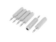 Unique Bargains 6 X 3.5mm Male Jack to 6.35mm Female Coaxial Cable Coupler Adapter Stereo