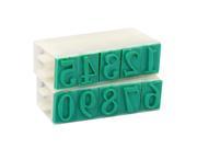 Unique Bargains 10 in 1 Plastic Rubber 0 9 Digits Detachable Numbering Stamp Green Off White