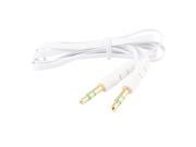 Unique Bargains 1M 3.3Ft Long Flat Wire 3.5mm Male to Male M M Stereo Audio Cable Cord White