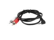 Unique Bargains Right Angle 3.5mm Stereo Male to Dual RCA Male Connector AV Cable 3.3ft
